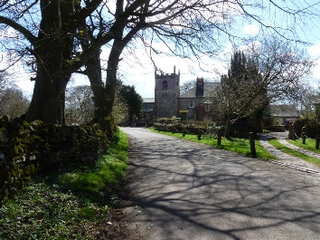 The road leading to Alstonefield Church. 