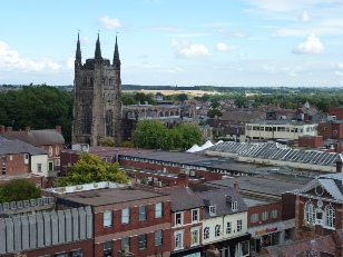 View of Tamworth from the castle.