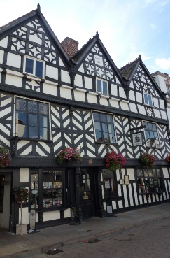 Tudor-style buildings in Lichfield.