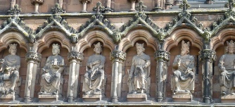 Statues on Lichfield Cathedral.