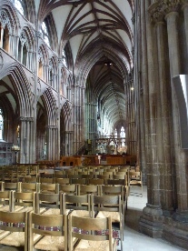 Inside Lichfield Cathedral.