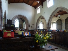Inside Alstonefield Church.