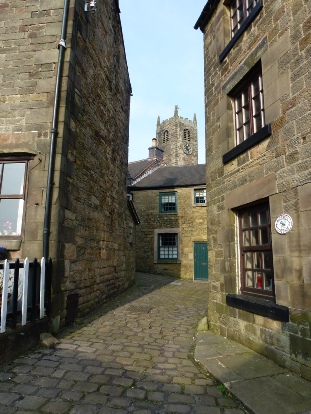 A narrow street in Longnor.